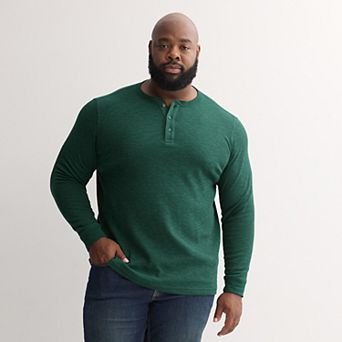 Big & Tall Sonoma Goods For Life® Long Sleeve Textured Henley Tee