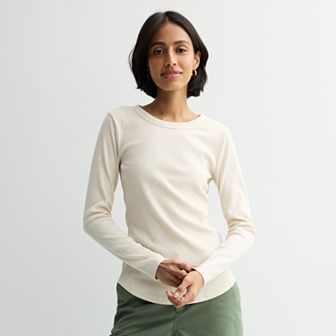 Women's Sonoma Goods For Life® Rib Slim Fit Long Sleeve Tee