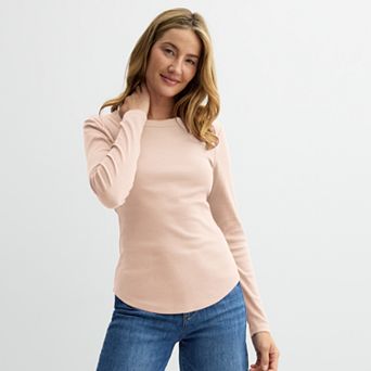 Women's Sonoma Goods For Life® Rib Slim Fit Long Sleeve Tee