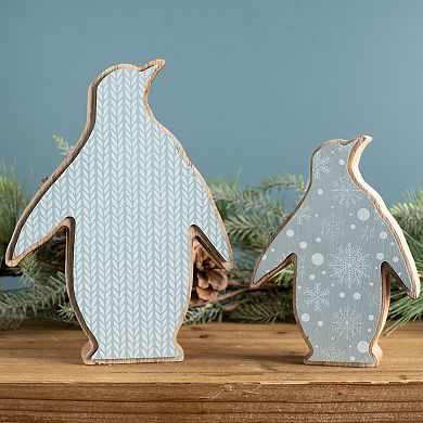 Wood Penguin Decor (Set Of 2)