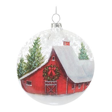 Frosted Barn Ball Ornament (Set Of 12)