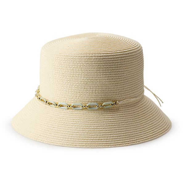 Women's Nine West Plastic Chain Trim Bucket Hat