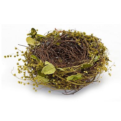 Natural Twig Bird Nest With Speckled Egg Accent (set Of 4)