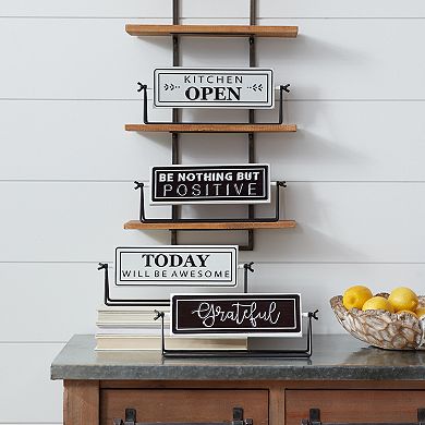 Reversable Sentiment Sign With Stand (Set Of 4)