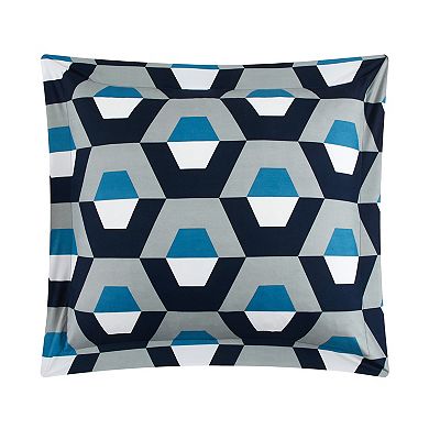 Chic Home Miles Blue 6-Piece Geometric Hexagon Pattern Comforter Set