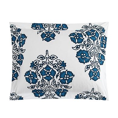 Chic Home Riley Blue 6-Piece Floral Pattern Comforter Set