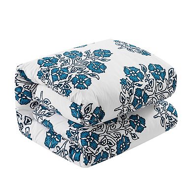 Chic Home Riley Blue 6-Piece Floral Pattern Comforter Set