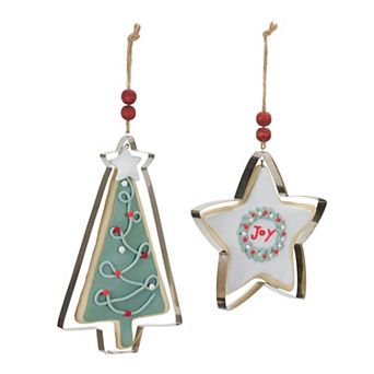 Tree And Star Cookie Cutter Ornament (Set Of 12)
