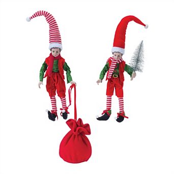 Vintage Elf Shelf Sitter (set Of 2)