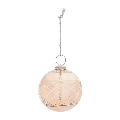 Etched Rustic Brown Glass Ball Ornament (Set Of 6)