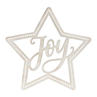 Beaded Wood Star With Joy Sentiment (set Of 2)
