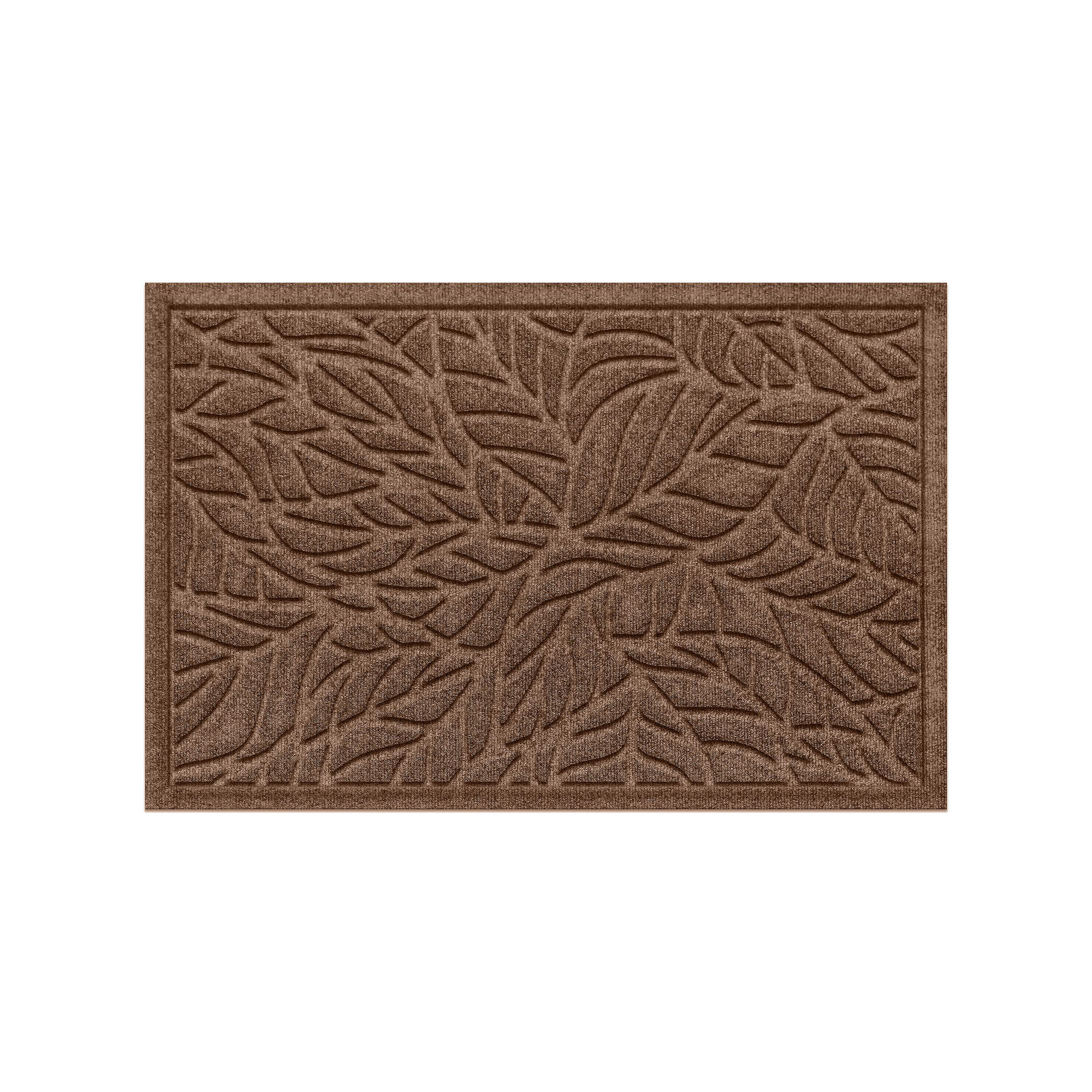 Waterhog Tropical Leaves 23 x 35 Indoor / Outdoor Doormat Rug, Dark Br