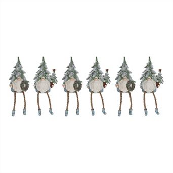 Pine Tree Gnome Shelf Sitter Figurine (Set Of 6)