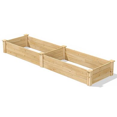 Pine Wood 2-ft X 8-ft Outdoor Raised Garden Bed Planter Frame