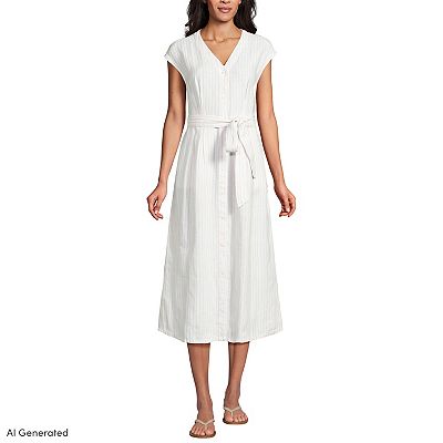 knee length dresses for ladies Celine Linen Tie Front Midi Dress – Heavy Hues Label main image 1