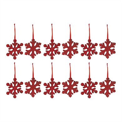 Fir Wood Snowflake Ornament (set Of 12)