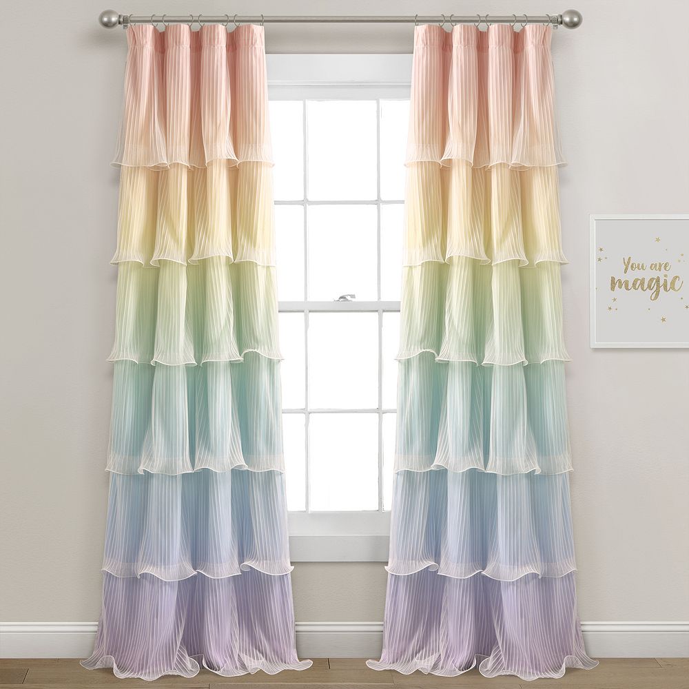 Lush Decor Nerina Rainbow Ombre Window Panels 2-Piece Set