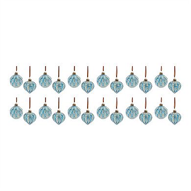 Frosted Scallop Glass Ornament (set Of 12)