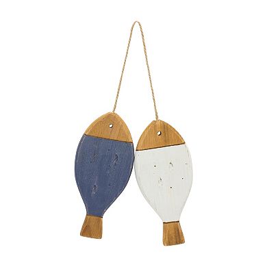 Fir Wood Fish Ornament (Set Of 2)