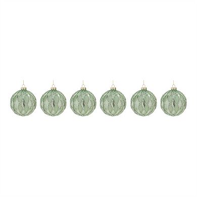 Beaded Mercury Glass Ball Ornament  (set Of 6)