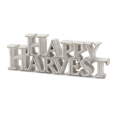 Happy Harvest And Give Thanks Tabletop Sign (set Of 2)
