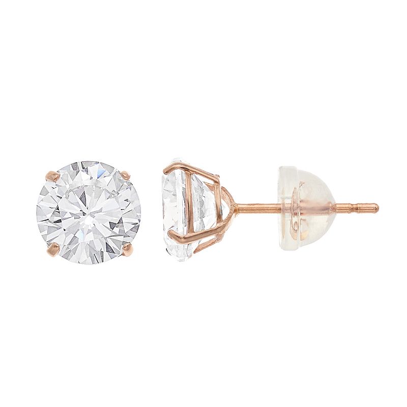 Renaissance Collection 10k Gold Stud Earrings, Womens, White