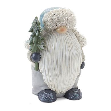 Gnome With Pine Tree Figurine (set Of 2)