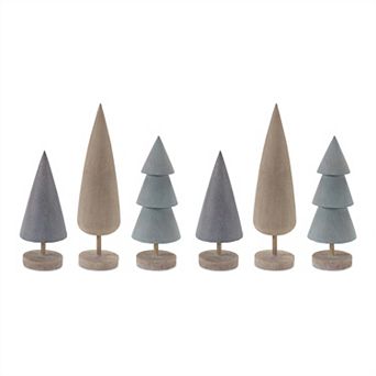 Modern Tabletop Pine Tree (set Of 6)