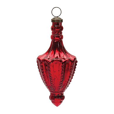 Mercury Glass Finial Drop Ornament - 7.25 Inches (Set Of 4)