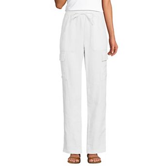 Women's Lands' End High-Rise Pull-On Linen Cargo Pants