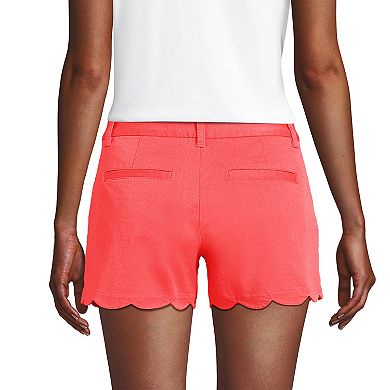 Women's Lands' End Mid Rise Scallop Hem 5-in. Chino Shorts