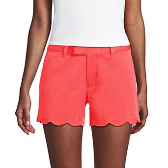 Women's Lands' End Mid Rise Scallop Hem 5 in Chino Shorts