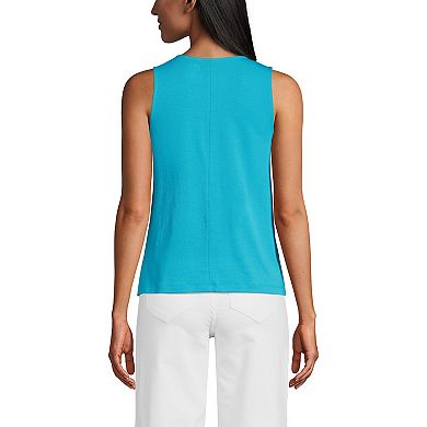 Women's Lands' End Lightweight Jersey Pleated Tank Top