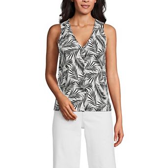Women's Lands' End Lightweight Jersey V-Neck Tank Top