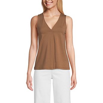 Women's Lands' End Lightweight Jersey V-Neck Tank Top