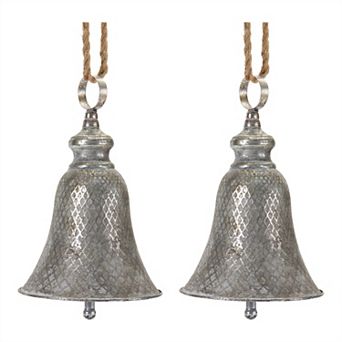 Rustic Metal Bell Ornament (set Of 2)