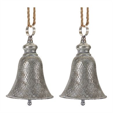 Rustic Metal Bell Ornament (set Of 2)