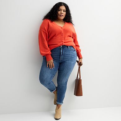 Plus Size Sonoma Goods For Life® Button-Front Cardigan