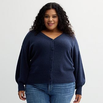 Plus Size Sonoma Goods For Life® Button-Front Cardigan