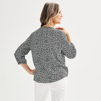 Women's Croft & Barrow® Smocked Shoulder Blouse