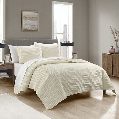Chic Home Kyrie Wavy Pattern 3-pc. Quilt Set with Shams