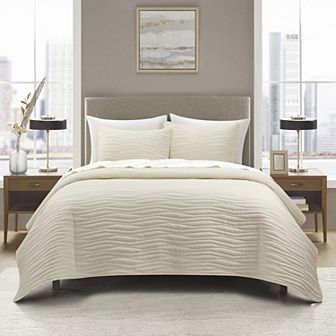 Chic Home Kyrie Wavy Pattern 3 pc Quilt Set with Shams
