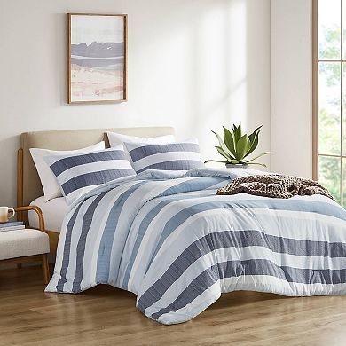 510 Design Blake Stripe Textured Print Comforter Set