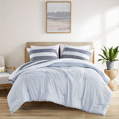 510 Design Blake Stripe Textured Print Comforter Set