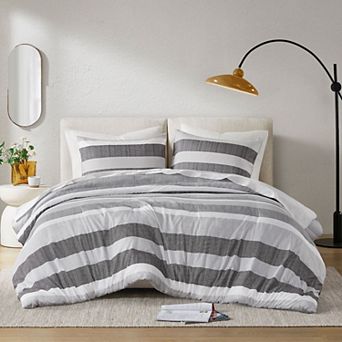 510 Design Blake Stripe Textured Print Comforter Set