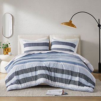 510 Design Blake Stripe Textured Print Comforter Set