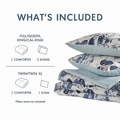 510 Design Gabby Reversible Floral Botanical Seersucker Comforter Set