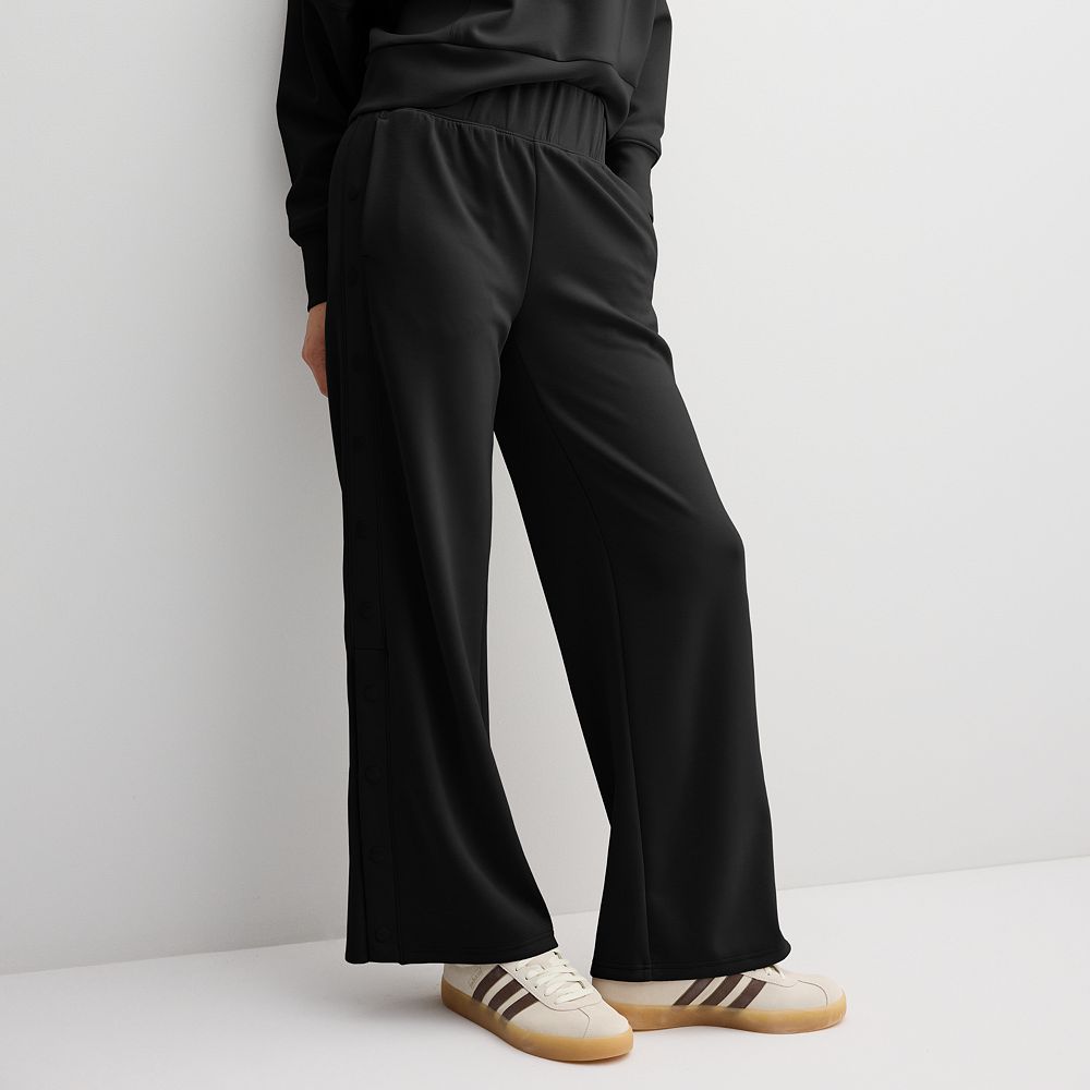 【KOOLOSET】Side Snap Fold Sweatpants KOOLOSET】Side Snap Fold Sweatpants ZW X GW Straight Leg