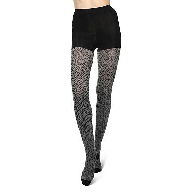 Women's Flattering Floral and Circular Pattern Sweater Tights