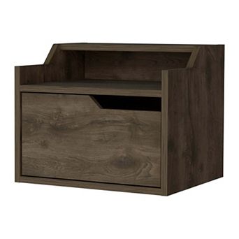 Florence Floating Nightstand With Drawer And Dual-shelf Display